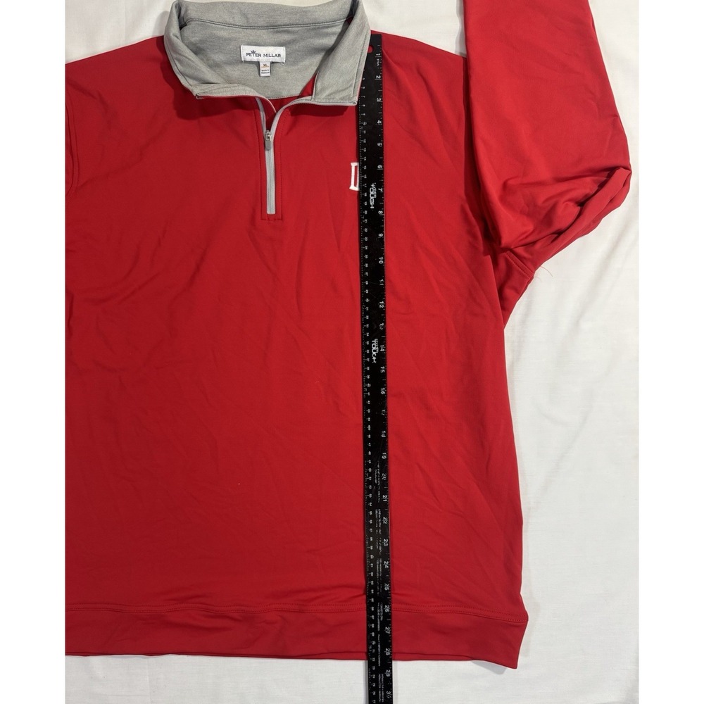 Peter Millar Sweater Mens Size XL Red Quarter 1/4 Zip Pullover Golf Crown Logo - Picture 5 of 7